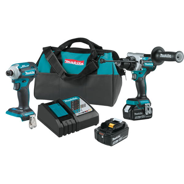 Makita XT288T-R 18V LXT Lithium‑Ion Brushless Cordless 2‑Pc. Combo Kit 5.0Ah, Reconditioned