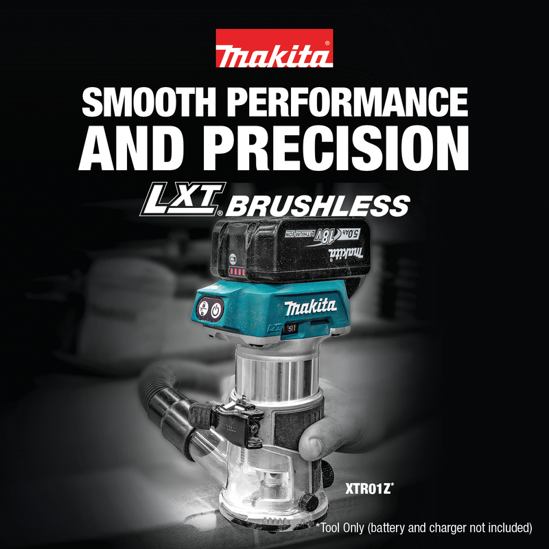 Makita XTR01Z-R 18V LXT Lithium‑Ion Brushless Cordless Compact Router, Tool Only, Reconditioned