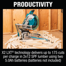 Makita XSL08Z-R 36V 18V X2 LXT Brushless 12 in. Dual‑Bevel Sliding Compound Miter Saw, AWS Capable and Laser, Tool Only, Reconditioned
