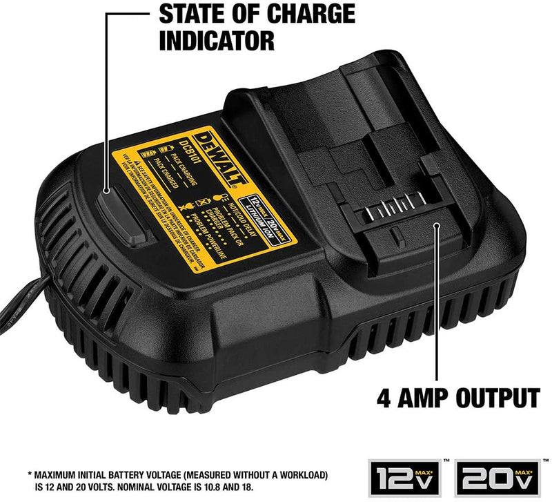 DeWalt DCB205CK 20V Max 5.0AH Battery Charger Kit With Bag, New