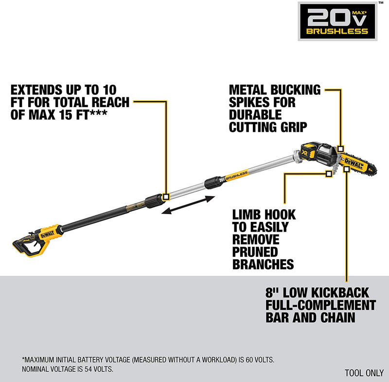 DeWalt DCPS620B 20v Max XR Brushless Cordless Pole Saw Tool Only, New