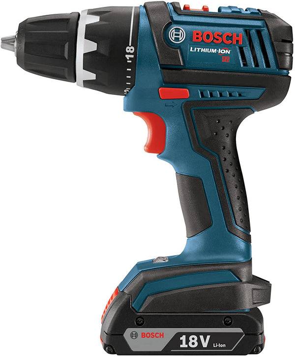 Bosch DDS181-02-RT 18V Lithium-Ion Compact Tough 1/2 in. Cordless Drill Driver with (2) Batteries Reconditioned