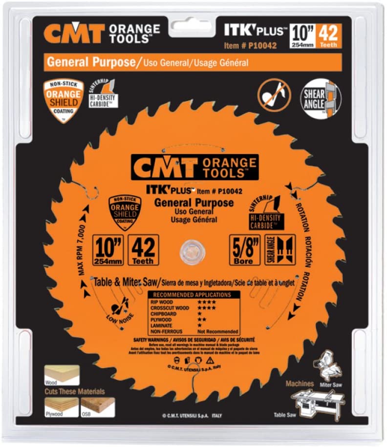 CMT P07010 ITK Plus Saw Blade for Fiber Cement, 7-1/4 X 10 Teeth, TCG with 5/8 in. Bore, New