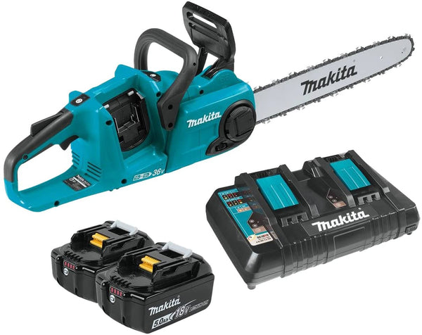 Makita XCU04PT-R 18V X2 (36V) LXT® Lithium‑Ion Brushless Cordless 16" Chain Saw Kit (5.0Ah), (Reconditioned) - ToolSteal.com