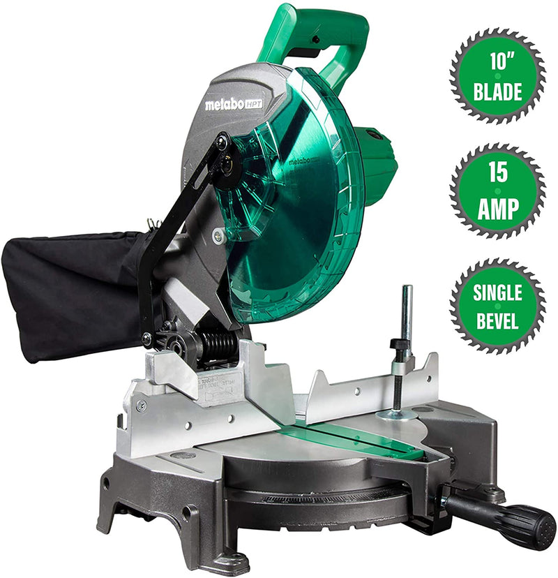 Metabo HPT C10FCGSM-R 15 Amp Single Bevel 10 in. Corded Compound Miter Saw Reconditioned