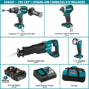 Makita XT450T 18V LXT® Lithium‑Ion Brushless Cordless 4‑Pc. Combo Kit (5.0Ah) (New) - ToolSteal.com