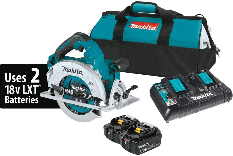 Makita XSH06PT  18V X2 LXT® Lithium‑Ion (36V) Brushless Cordless 7‑1/4” Circular Saw Kit (5.0Ah), (Reconditioned) - ToolSteal.com