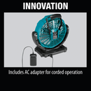 Makita CF100DZ 12V max CXT® Lithium‑Ion Cordless 7‑1/8" Fan, Tool Only, New