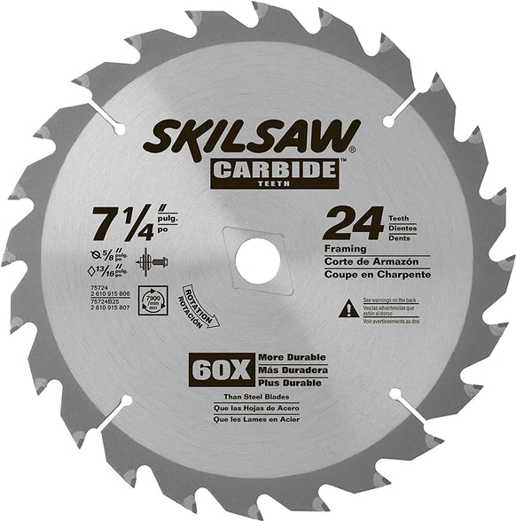 Skil 75724 7-1/4 in. x 24 Tooth Carbide Circular Saw Blade,  3 Pack, New Open Box