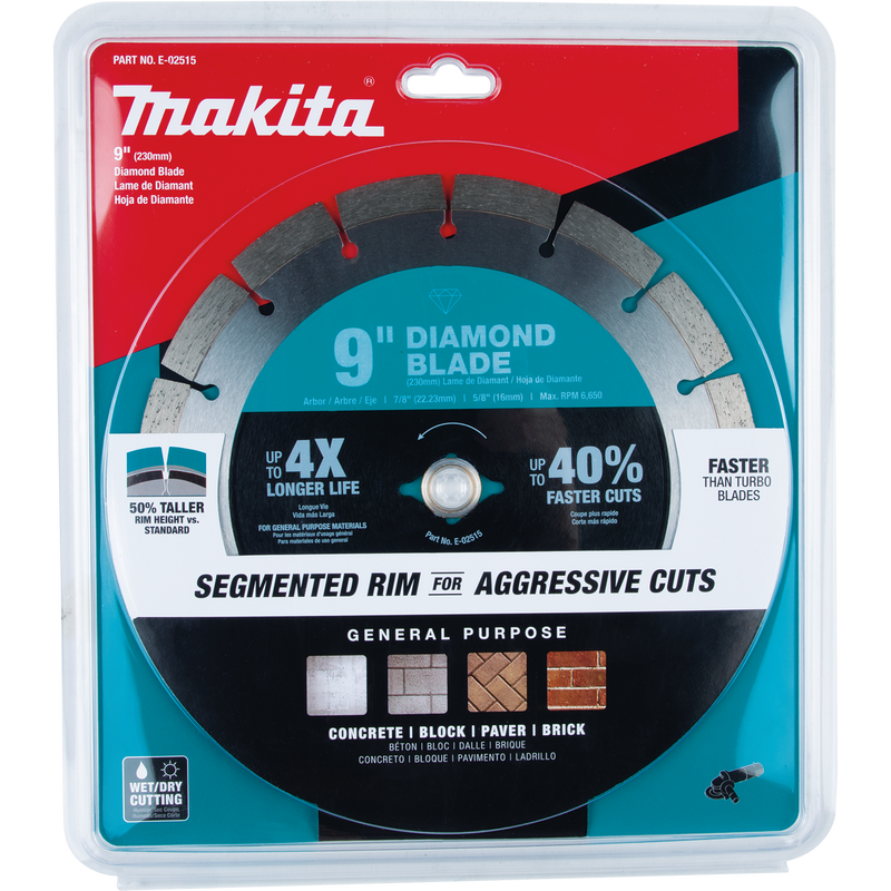 Makita E-02515 9 in. Diamond Blade, Segmented, General Purpose, New