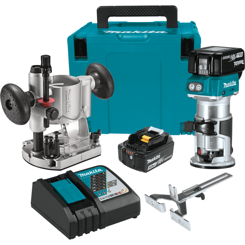 Makita XTR01T7-R 18V LXT Lithium‑Ion Brushless Cordless Compact Router Kit 5.0Ah Reconditioned