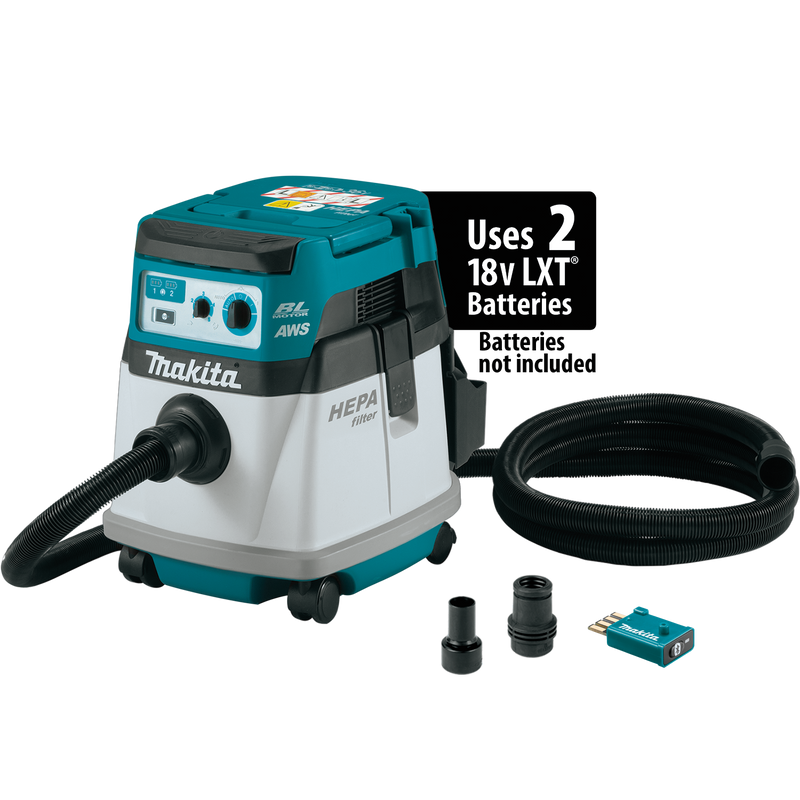 Makita XCV25ZUX-R 36V 18V X2 LXT Brushless 4 Gallon HEPA Filter Dry Dust Extractor/Vacuum, AWS, Tool Only, Reconditioned