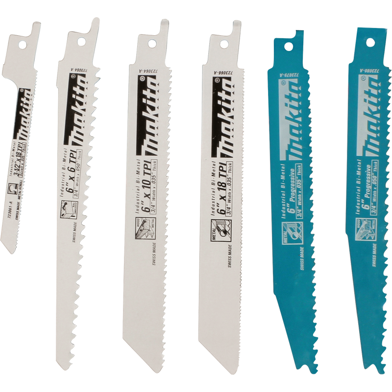 Makita 723086-A-A 6 Pc. Recipro Saw Blade Assortment Pack New