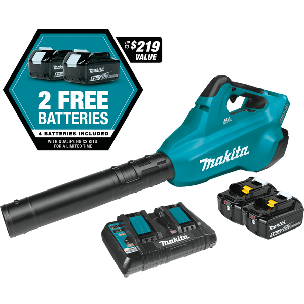 Makita XBU02PT1 36V (18V X2) LXT® Brushless Blower Kit with 4 Batteries (5.0Ah) New