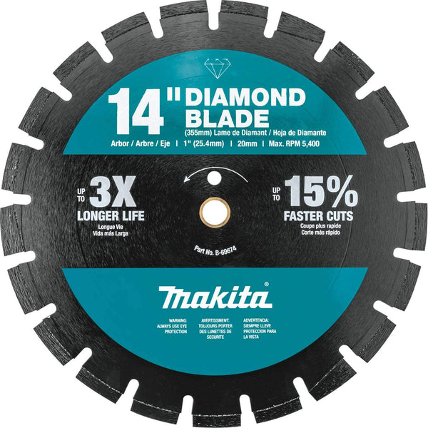 Makita B-69674 14 Inch Diamond Blade, Segmented, Dual Purpose, New
