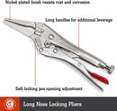 Crescent CLP5SETN 5 Piece Curved Jaw and Long Nose Locking Plier Set, New