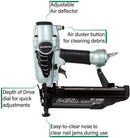 Metabo HPT NT65M2SM 2-1/2 In. 16 Gauge Finish Nailer with Air Duster, New