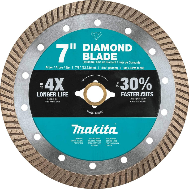 Makita B-69727 7 Inch Diamond Blade, Turbo, General Purpose, New