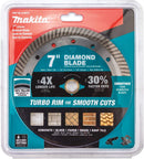 Makita B-69727 7 Inch Diamond Blade, Turbo, General Purpose, New