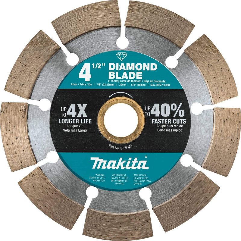 Makita B-69593 4‑1/2 Inch Diamond Blade, Segmented, General Purpose, New