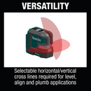 Makita SK105DNAX 12V max CXT Lithium‑Ion Cordless Self‑Leveling Cross‑Line Red Beam Laser Kit 2.0Ah, New