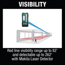 Makita SK105DNAX 12V max CXT Lithium‑Ion Cordless Self‑Leveling Cross‑Line Red Beam Laser Kit 2.0Ah, New