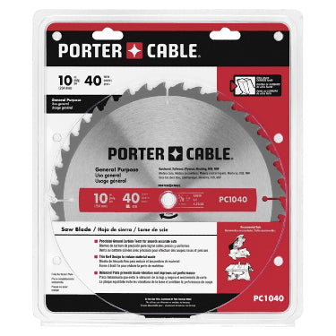 Porter Cable PC1040 10 in. 40T Carbide Tipped Blade,  New