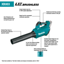 Makita XBU03SM1-R 18V LXT Lithium‑Ion Brushless Cordless Blower Kit 4.0Ah, Reconditioned