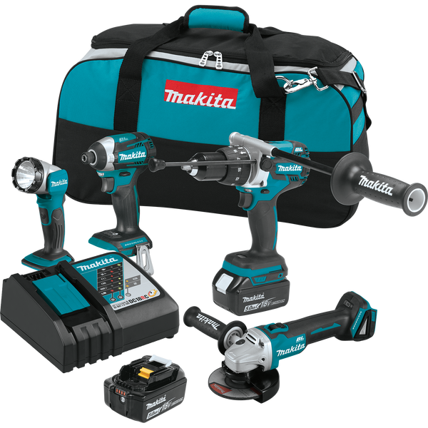 Makita XT451T 18V LXT® Lithium‑Ion Brushless Cordless 4‑Pc. Combo Kit (5.0Ah) (New) - ToolSteal.com