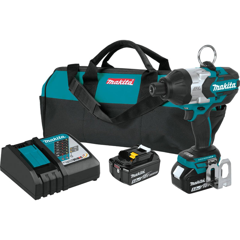 Makita XWT09T 18V LXT® Lithium‑Ion Brushless Cordless High‑Torque 7/16" Hex Impact Wrench Kit (5.0Ah)(New) - ToolSteal.com