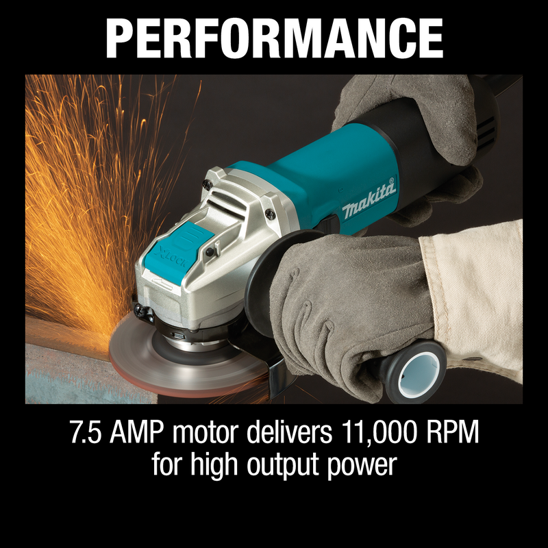 Makita GA4570-R 4‑1/2" X‑LOCK Angle Grinder, with AC/DC Switch, Reconditioned