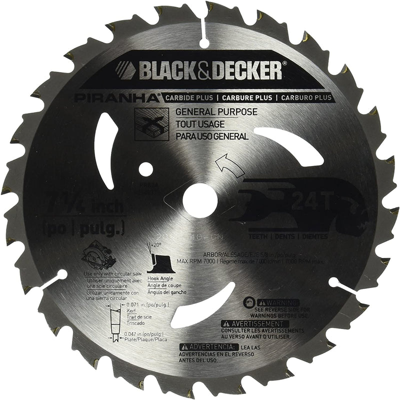Black & Decker PR824 24 Teeth 7-1/4-Inch Carbide Saw Blade, 12 Pack
