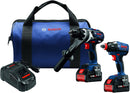 Bosch GXL18V-225B24 18-Volt 2-Tool Hammer Drill and Impact Driver Combo Kit New