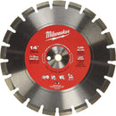 Milwaukee 49-93-7240 14 in. Segmented Diamond Blade for Asphalt & Green Concrete, New