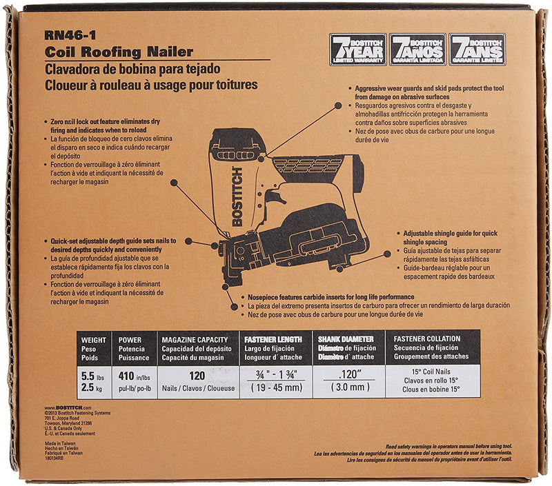 Bostitch Rn46 Bostitch RN46-1 Coil Roofing Nailer, New
