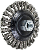 PFERD 82318 Knot Bevel Brush, Stainless Steel Wire, 4 in. Diameter, 5/8-11 Thread, 0.020 Wire Size, 20000 RPM, 5 Pack, New