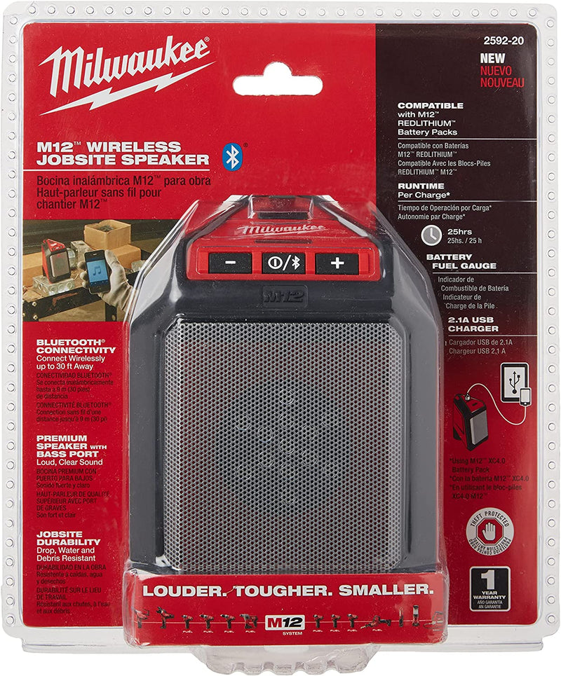 Milwaukee 2592-20 M12 Wireless Jobsite Speaker, New