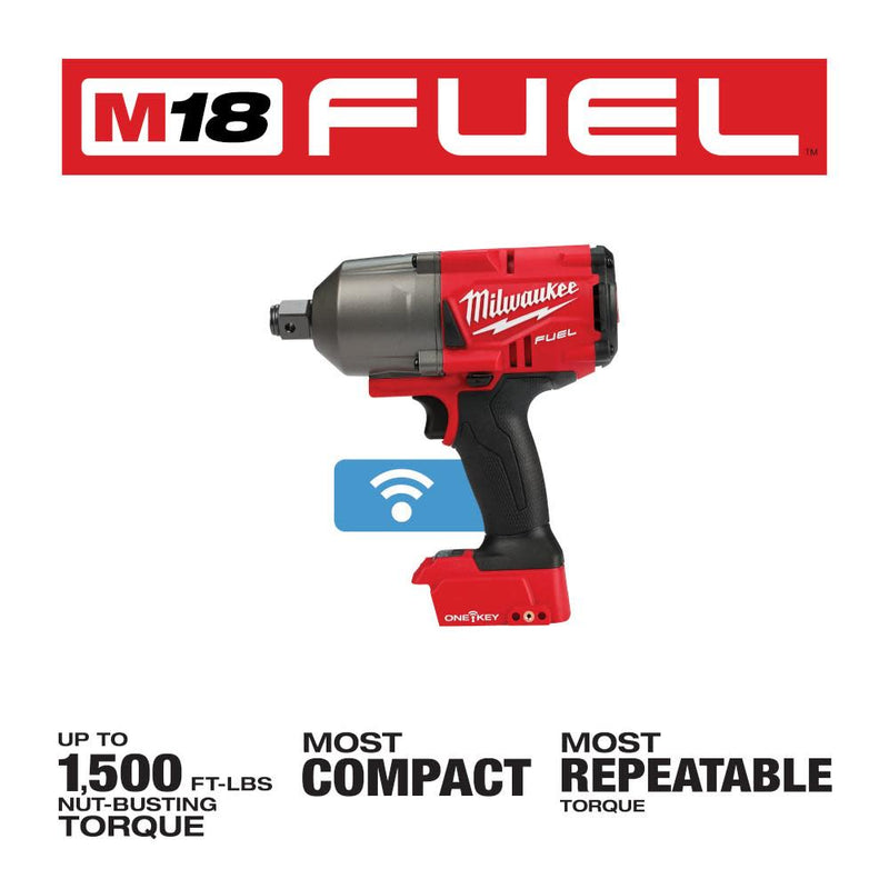 Milwaukee 2864-20 M18 FUEL With ONE-KEY High Torque Impact Wrench 3/4 in. Friction Ring Bare Tool, New