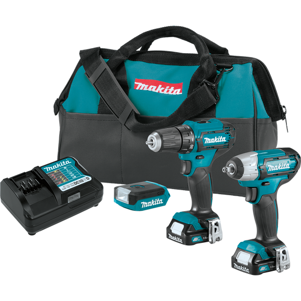 Makita CT326 12V max CXT Lithium‑Ion Cordless 3‑Pc. Combo Kit 1.5Ah, New