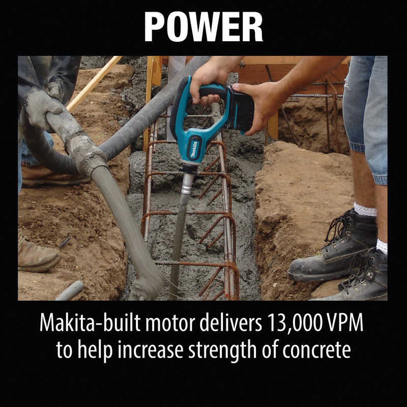 Makita XRV01Z 18V LXT Lithium‑Ion Cordless 4-Feet Concrete Vibrator, Tool Only, New