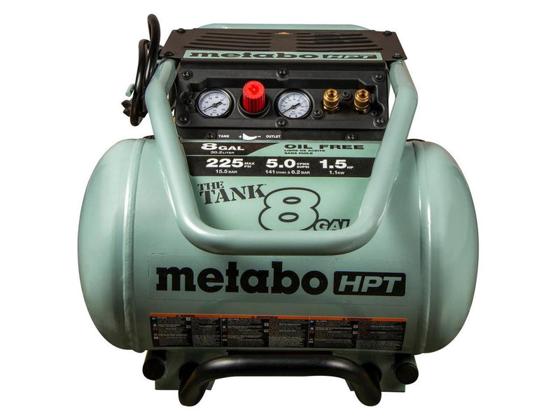 Metabo HPT EC1315SM 1.5 HP 8 Gallon Oil-Free Trolly Air Compressor, New