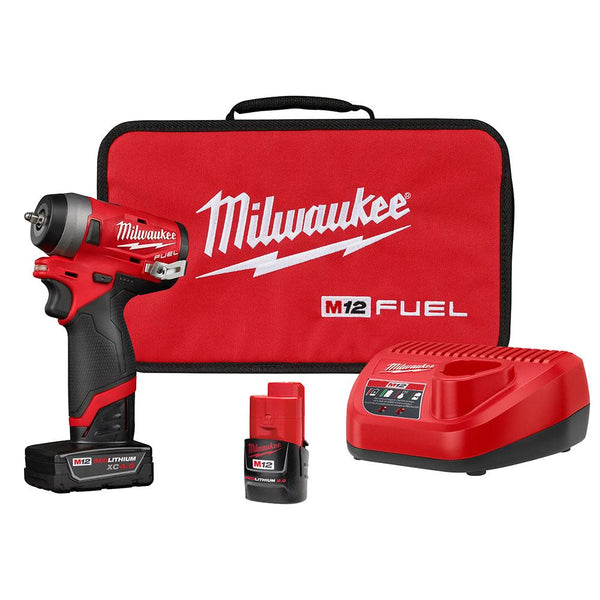 Milwaukee 2552-22 M12 FUEL 1/4 in. Stubby Impact Wrench Kit, New