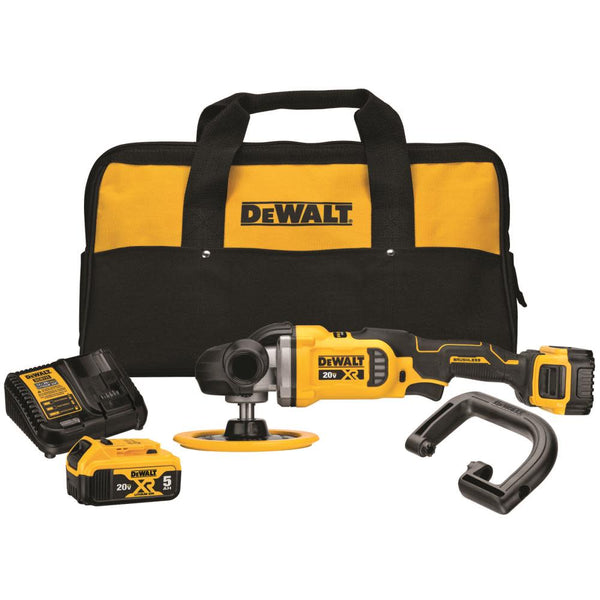 DeWalt DCM849P2 20V MAX* XR® 7 in. Cordless Variable-Speed Rotary Polisher Kit, New