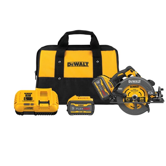 DeWalt DCS578X2 60V MAX FLEXVOLT Brushless 7-1/4 in. Cordless Circular Saw Kit with Electric Brake & 2 9Ah Batteries and Charger, New