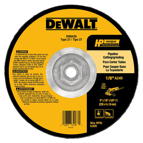 DeWalt DW8439 9 In. HP Pipeline Wheel, New