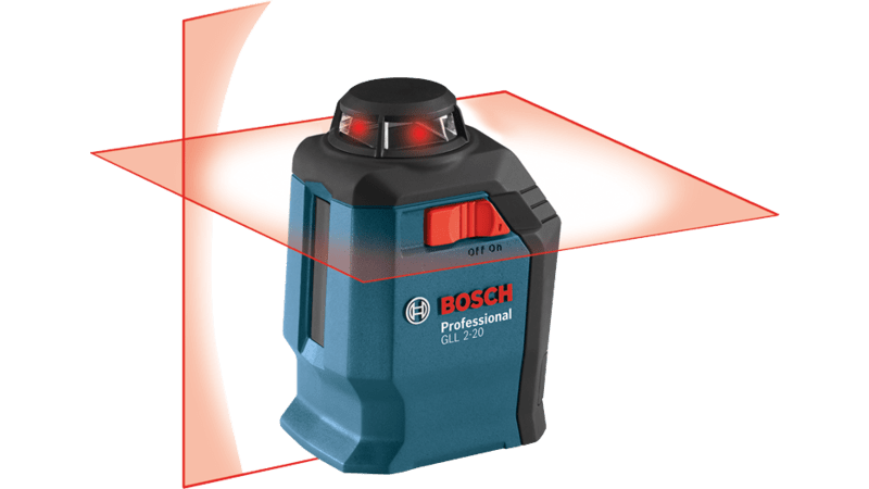 Bosch GLL2-20 Self-Leveling 360 Degree Horizontal Cross-Line Laser, New