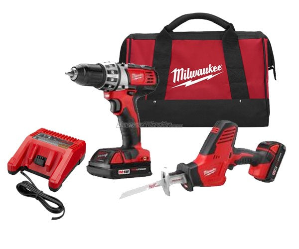 Milwaukee 2696-22CT M18 Li-ion Cordless 2-Tool Hackzall + Driver Drill Combo Kit, (New) - ToolSteal.com