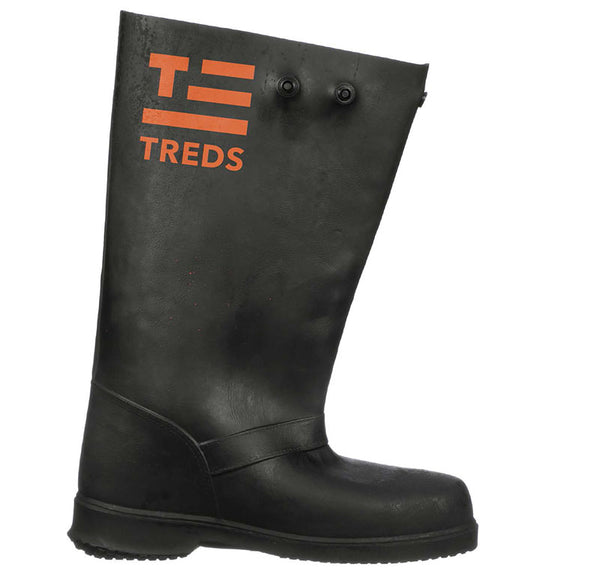 Treds 17855 17 in. Height Black Rubber Overboots, Large/X-Large New