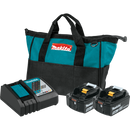 Makita BL1850BDC2 18V LXT Li‑Ion Battery and Rapid Optimum Charger Starter Pack, 5.0 Ah,  New