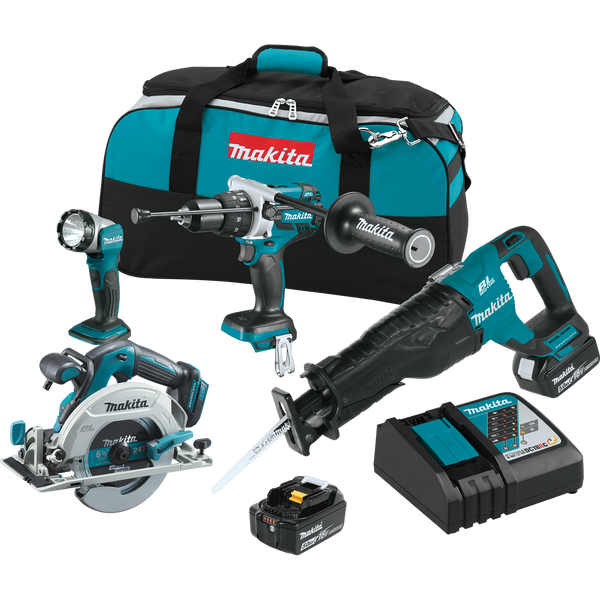 Makita XT448T 18V LXT® Lithium‑Ion Brushless Cordless Combo Kit (5.0Ah), (New) - ToolSteal.com